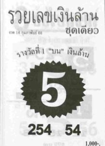 หวยรวยเลขเงินล้าน 16/2/66