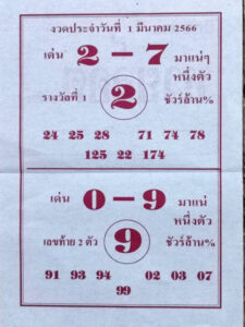 หวยล็อต 1/3/66