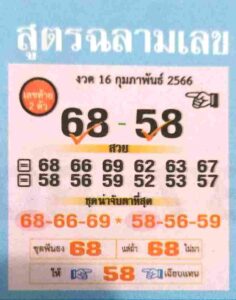 หวยสูตรฉลามเลข 16/2/66