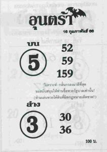 หวยอุนตร้า 16/2/66