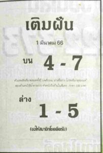 หวยเติมฝัน 1/3/66