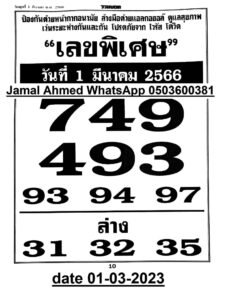 เลขพิเศษ 1/3/66