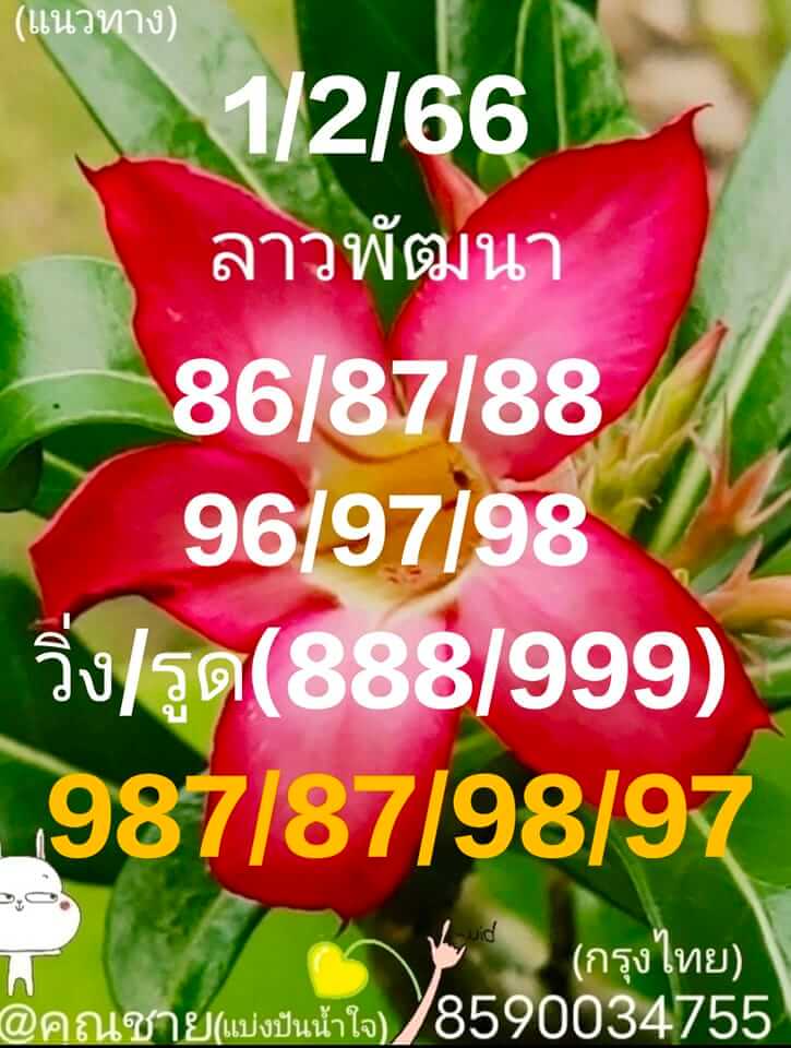 แนวทางหวยลาว 1/2/66 ชุดที่ 10