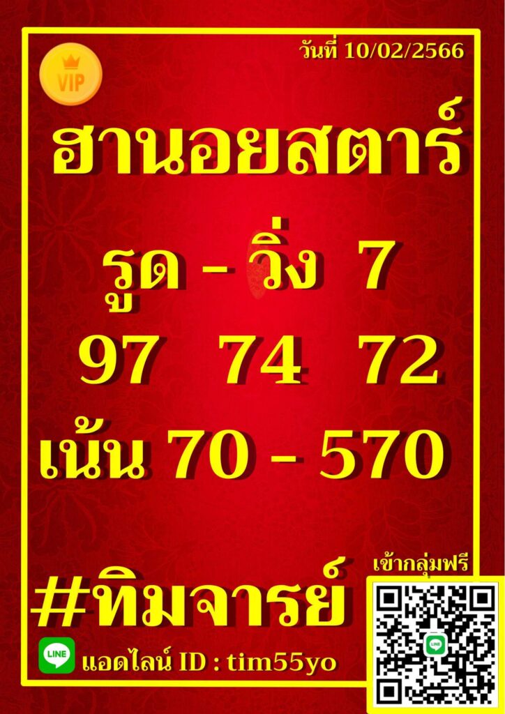 แนวทางหวยฮานอย 10/2/66 ชุดที่ 3