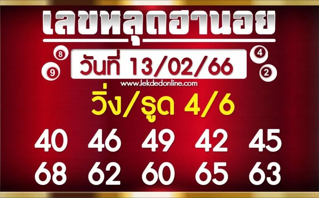 แนวทางหวยฮานอย 13/2/66 ชุดที่ 10