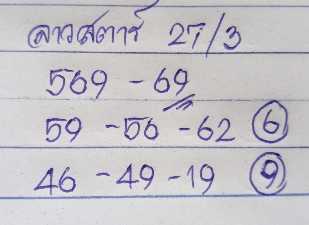 แนวทางหวยลาว 27/3/66 ชุดที่ 8