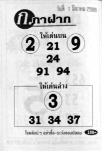 หวยก.กาฝาก 1/3/66