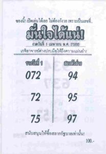หวยมั่นใจได้แน่ 1/4/66