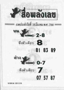 หวยสื่อพลังเลข 16/3/66