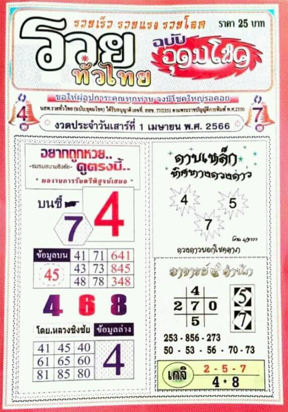 หวยเกจิอาจารย์9สำนัก 1/4/66