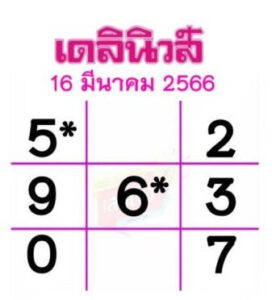 หวยเดลินิวส์ 16/3/66