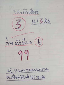 หวยแพนแพนพารวย 16/3/66