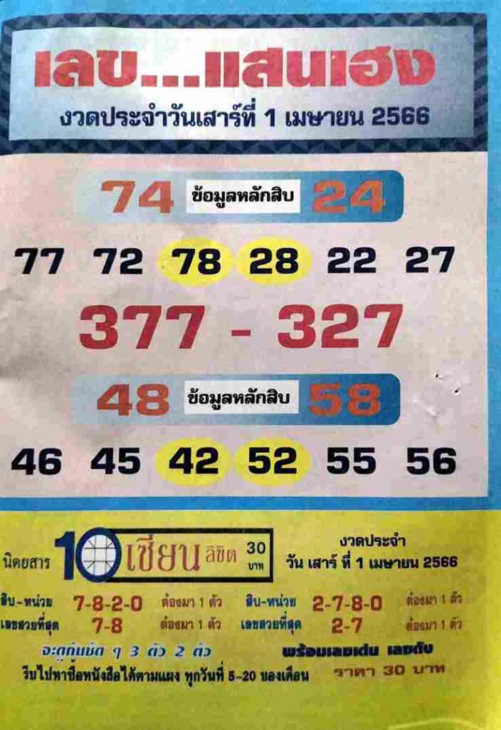 เลขแสนเฮง 1/4/66