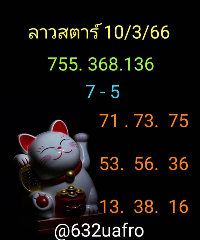 แนวทางหวยลาว 10/3/66 ชุดที่ 11