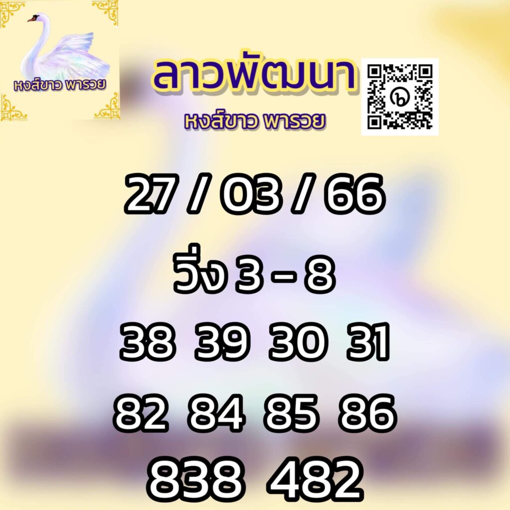 แนวทางหวยลาว 27/3/66 ชุดที่ 14