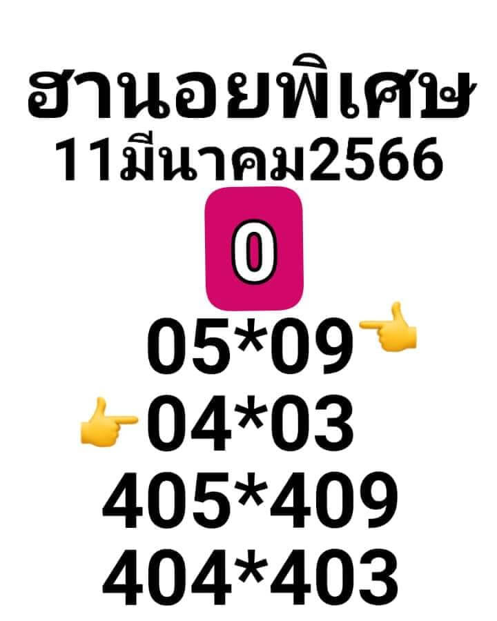 แนวทางหวยฮานอย 11/3/66 ชุดที่ 5