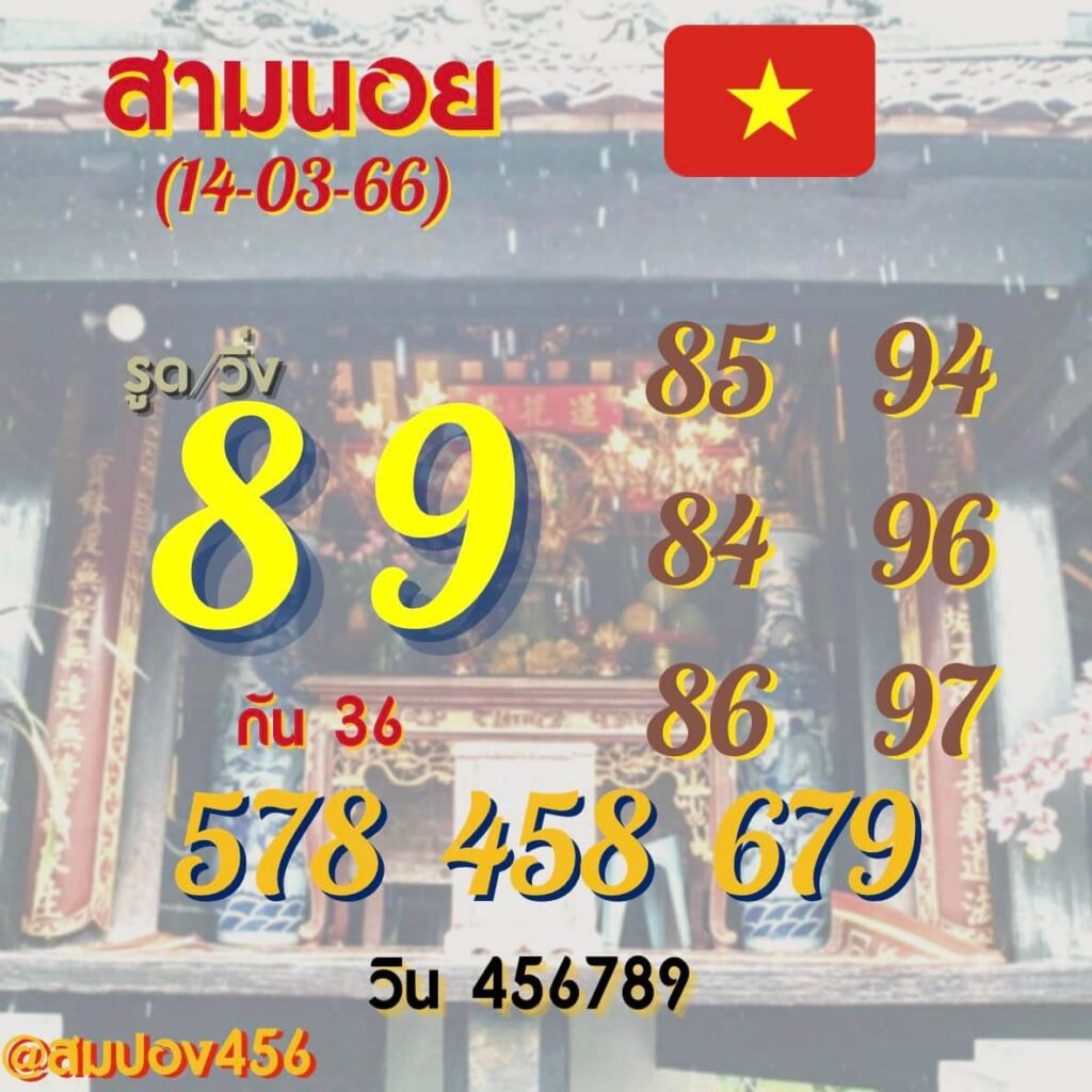 แนวทางหวยฮานอย 14/3/66 ชุดที่ 1