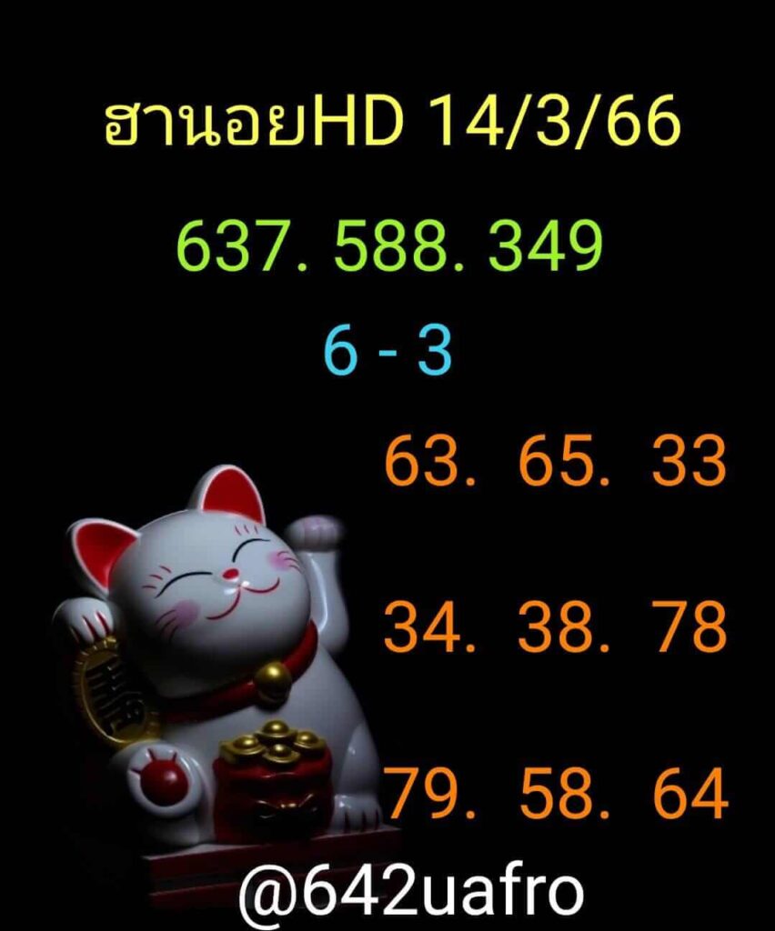 แนวทางหวยฮานอย 14/3/66 ชุดที่ 12