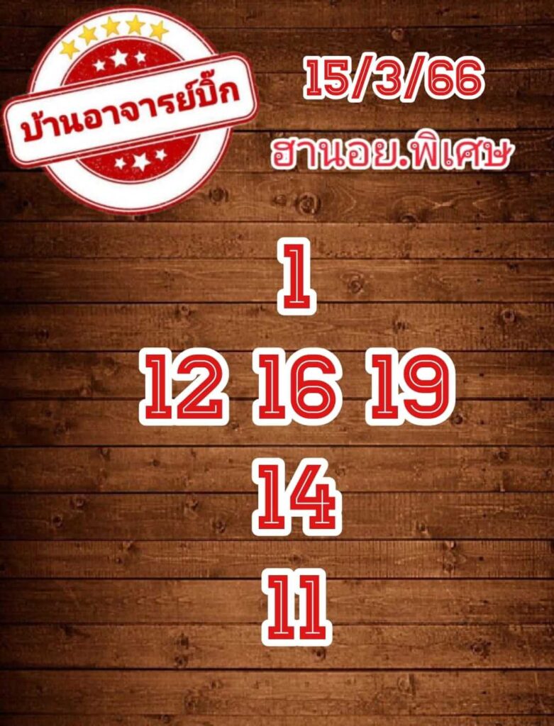 แนวทางหวยฮานอย 15/3/66 ชุดที่ 9