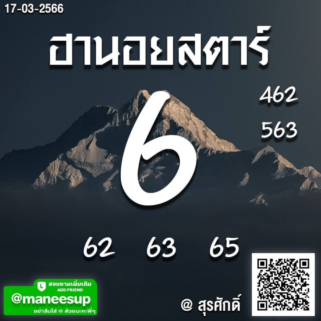 แนวทางหวยฮานอย 17/3/66 ชุดที่ 1