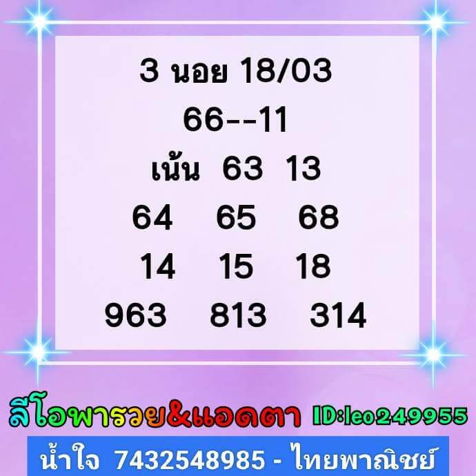 แนวทางหวยฮานอย 18/3/66 ชุดที่ 8