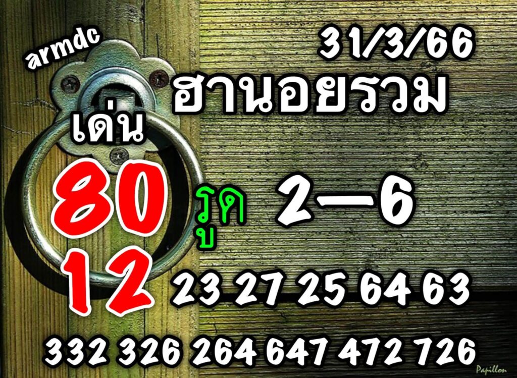 แนวทางหวยฮานอย 31/3/66 ชุดที่ 8