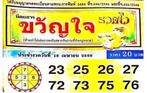 หวยขวัญใจรวยไว 16/4/66