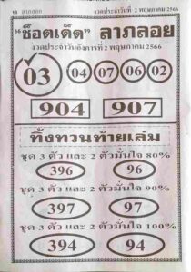 หวยช็อตเด็ดลาภลอย 2/5/66