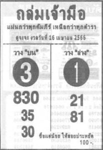 หวยถล่มเจ้ามือ 16/4/66