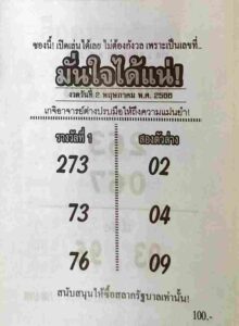 หวยมั่นใจได้แน่ 2/5/66