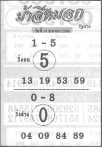 หวยม้าสีหมอก 16/4/66