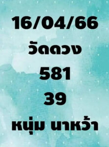 หวยหนุ่มนาหว้า 16/4/66