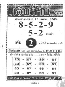หวยเงินล้าน 16/4/66