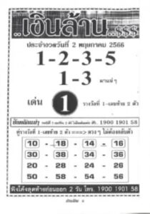 หวยเงินล้าน 2/5/66