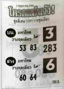 หวยโครตแม่นจัง 2/5/66