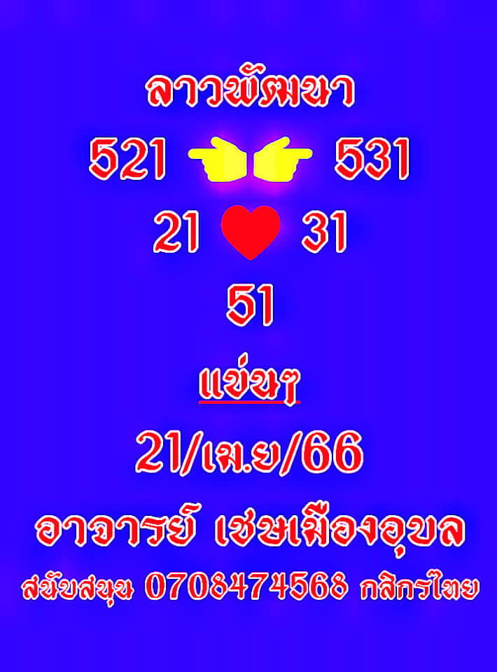 แนวทางหวยลาว 21/4/66 ชุดที่ 9