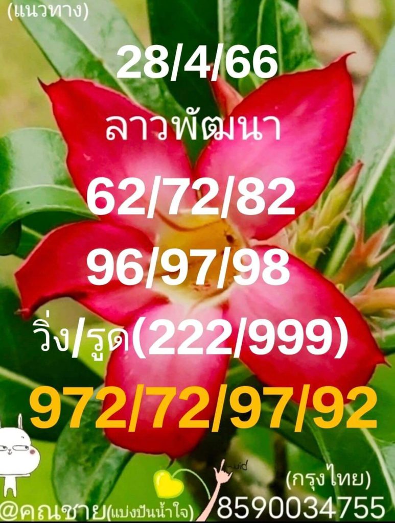 แนวทางหวยลาว 28/4/66 ชุดที่ 10