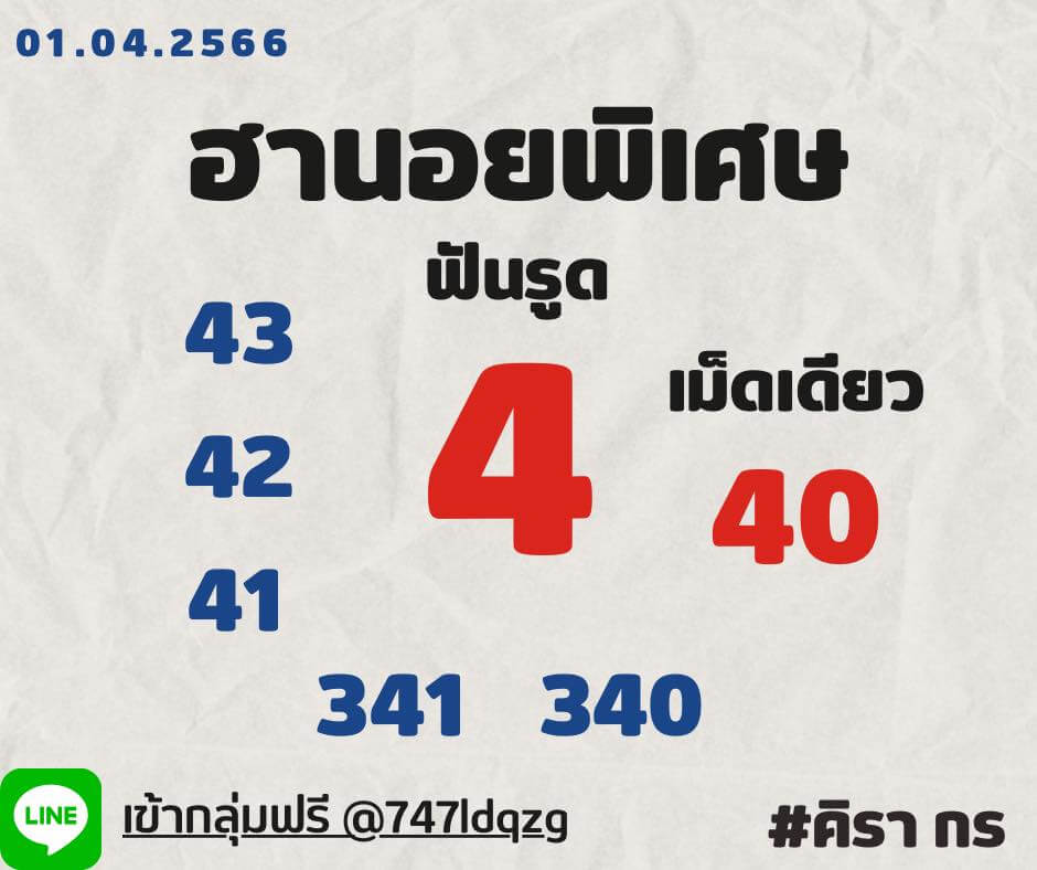 แนวทางหวยฮานอย 1/4/66 ชุดที่ 3