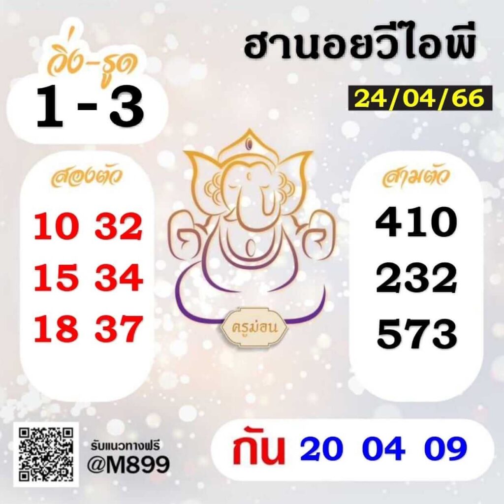 แนวทางหวยฮานอย 24/4/66 ชุดที่ 6