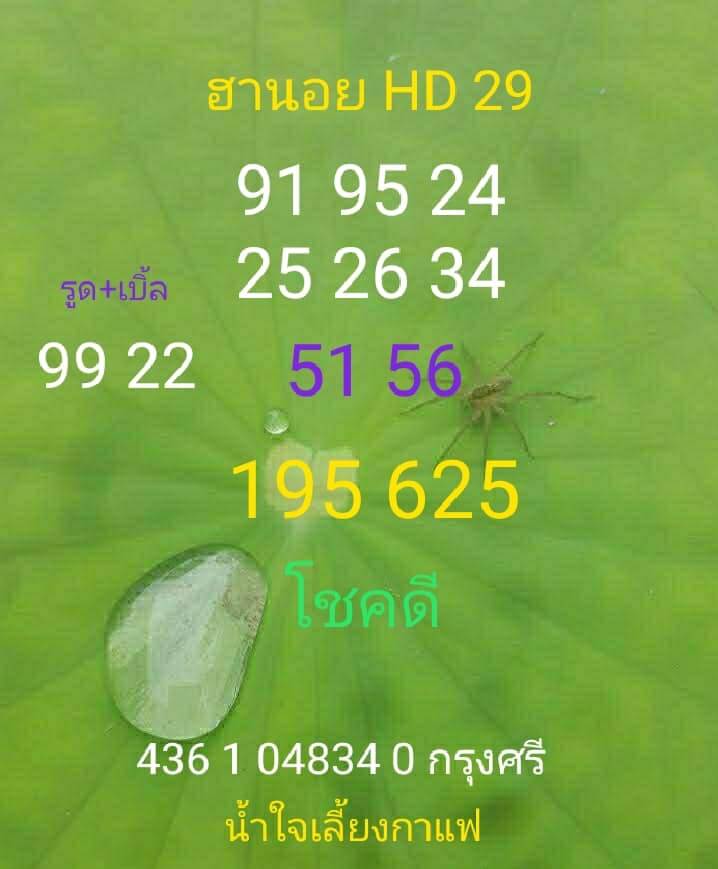 แนวทางหวยฮานอย 29/4/66 ชุดที่ 12