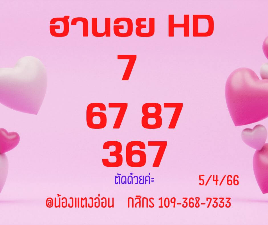 แนวทางหวยฮานอย 5/4/66 ชุดที่ 10