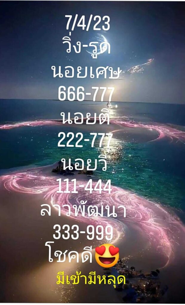 แนวทางหวยฮานอย 7/4/66 ชุดที่ 3