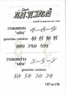 หวยขมังเวทย์ 16/5/66