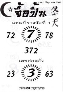 หวยจื้อปิ้น 1/6/66
