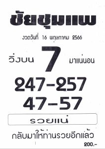 หวยชัยชุมแพ 16/5/66