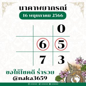 หวยนาคาพยากรณ์ 16/5/66