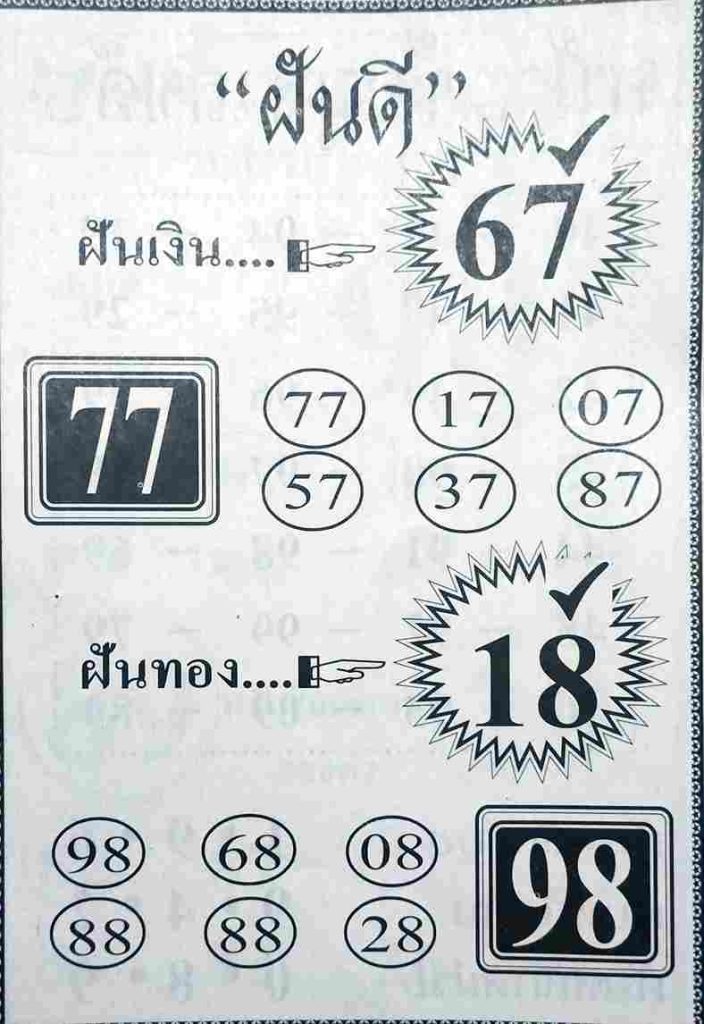 หวยฝันดี 1/6/66