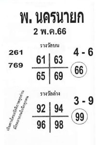 หวยพ.นครนายก 16/5/66