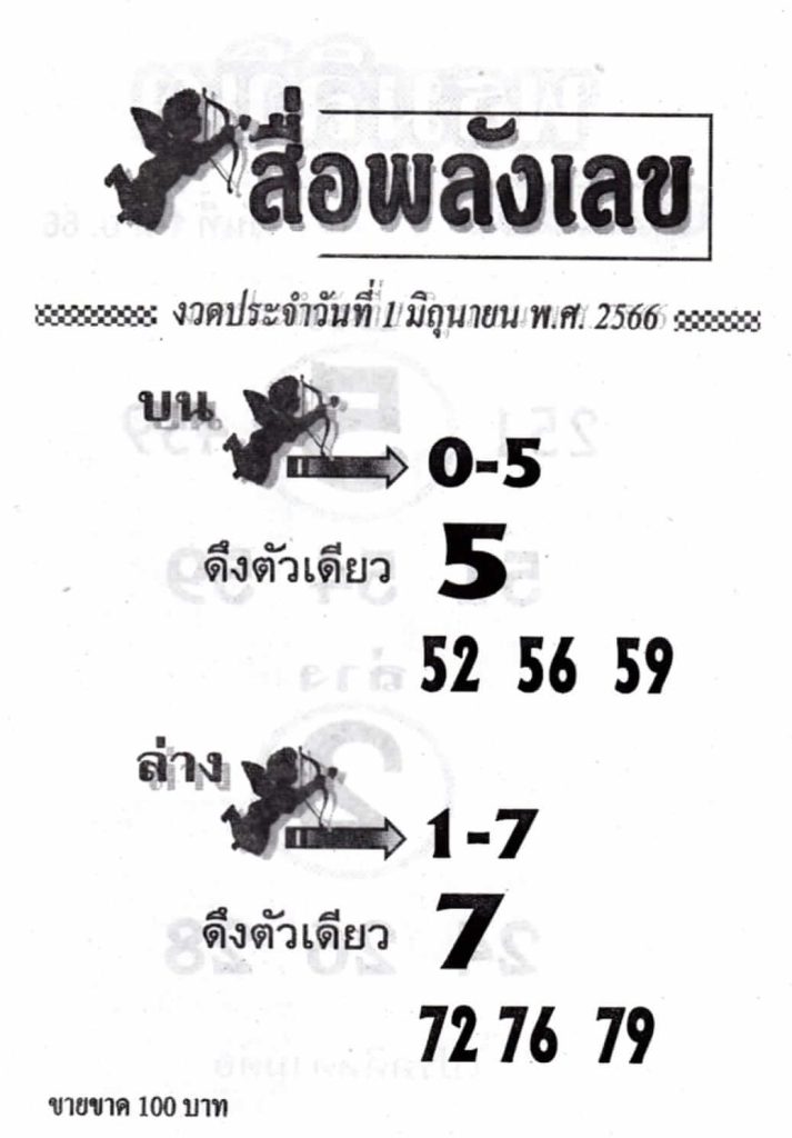 หวยสื่อพลังเลข 1/6/66