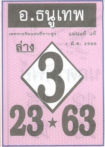 หวยอาจารย์ธนูเทพ 1/6/66